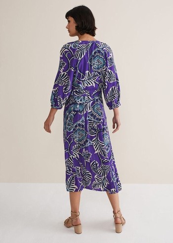 Phase Eight Erin Paisley Dress Purple Australia | DC6038247